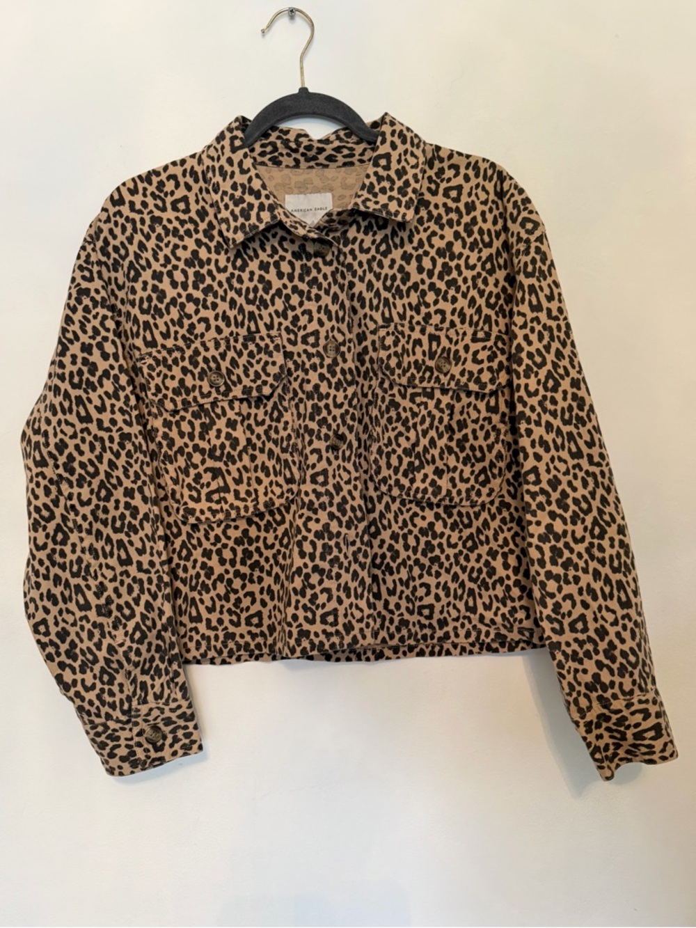 American Eagle Outfitters Cheetah Leopard Print Cropped Jacket - Size L